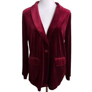 Sincerely Jules Velvet Blazer in Rich Burgundy